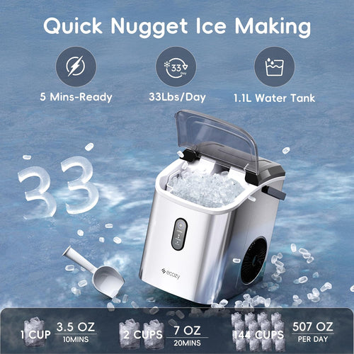Nugget Ice Maker - 15 KG Ice Per Day